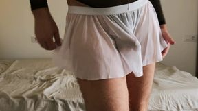 Wearing a Skirt and Thong on My Big Ass Masturbacin — Amateur