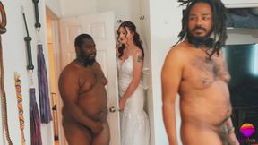TS Bride gets gangbanged by 3 BBC — Interracial