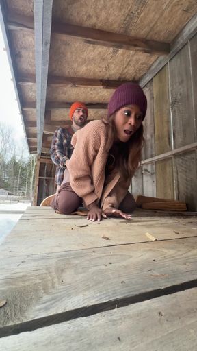 Blowjobs in the backyard! Big Dick Trans Girl Vanniall Seduces Wood Hauler For Outdoor Oral &amp; Hard Anal Pounding — Amateur